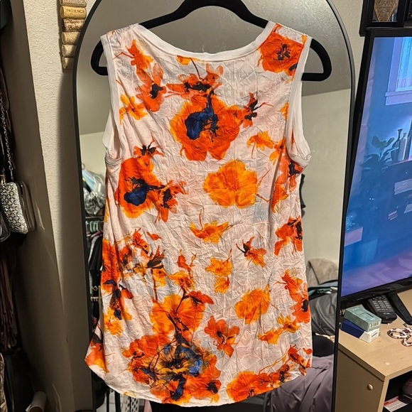 Simply Vera Vera Wang Orange and Pink Sleeveless Tank Top - Picture 2 of 5